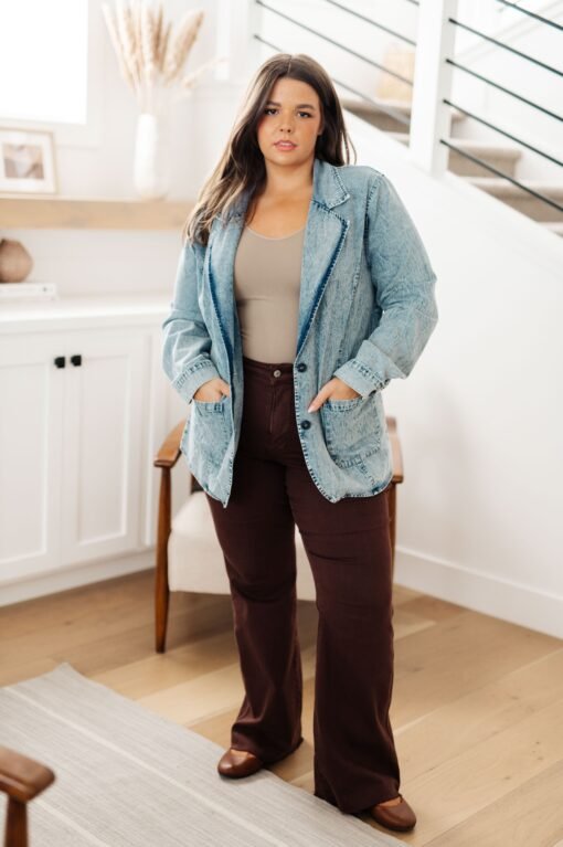 Business Brunch Denim Blazer - Fashion Are Us