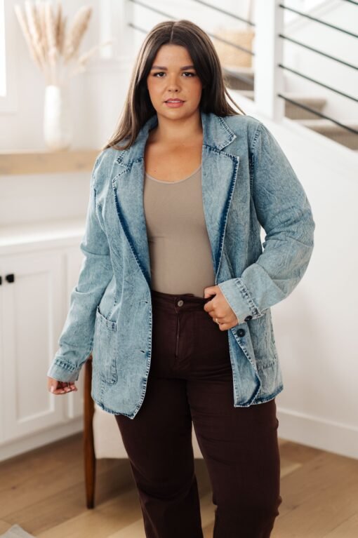 Business Brunch Denim Blazer - Fashion Are Us